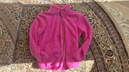 Fleecejacke Damen pink mit Reissverschluss Grösse M