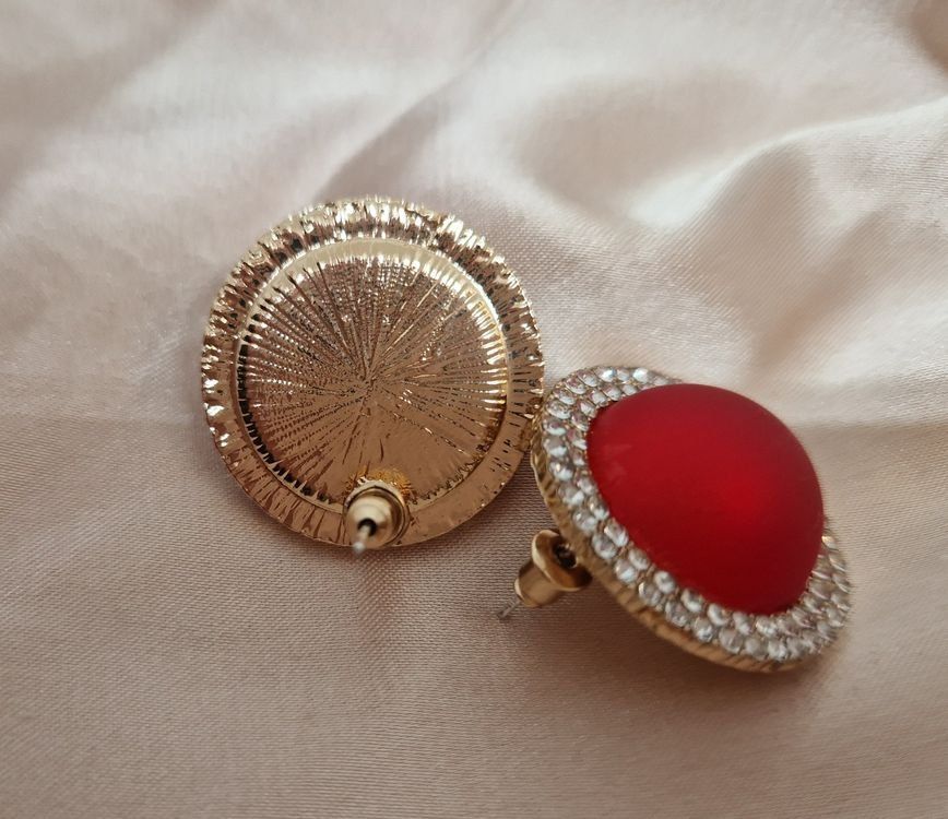 Ohrringe & -stecker: Schmuck rote Ohrringe rund – Neu (gemäss Beschreibung) aus Rotkreuz von Carbone_Bijou-Shop 1