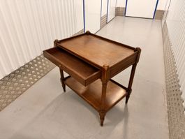 Table d'appoint vintage en bois massif avec tiroir