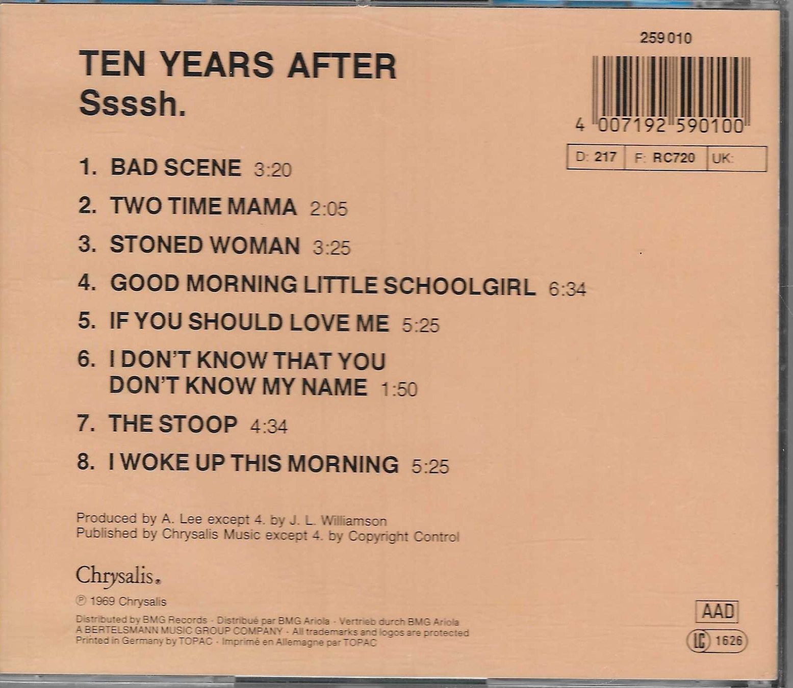 CDs: TEN YEARS AFTER  -  Ssssh. – Gebraucht aus Bex von Giorgiob 1