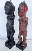 2 wunderschöne alte Baule Figuren Elfenbeinküste H 21,5 cm