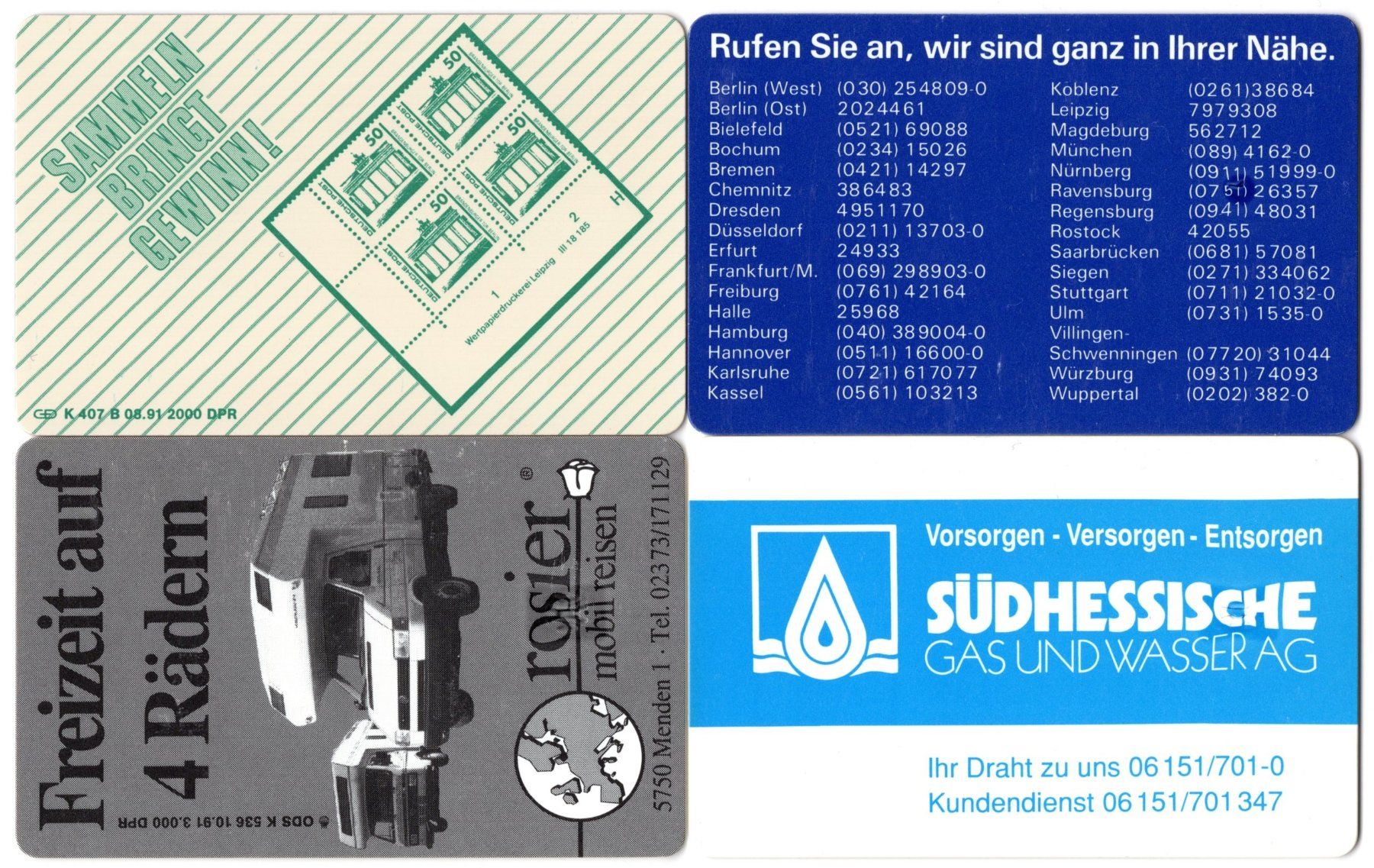 Telefon- & Taxkarten: 4 Dummy Telefonkarten aus Deutschland – Gebraucht aus Eglisau von Chperfins