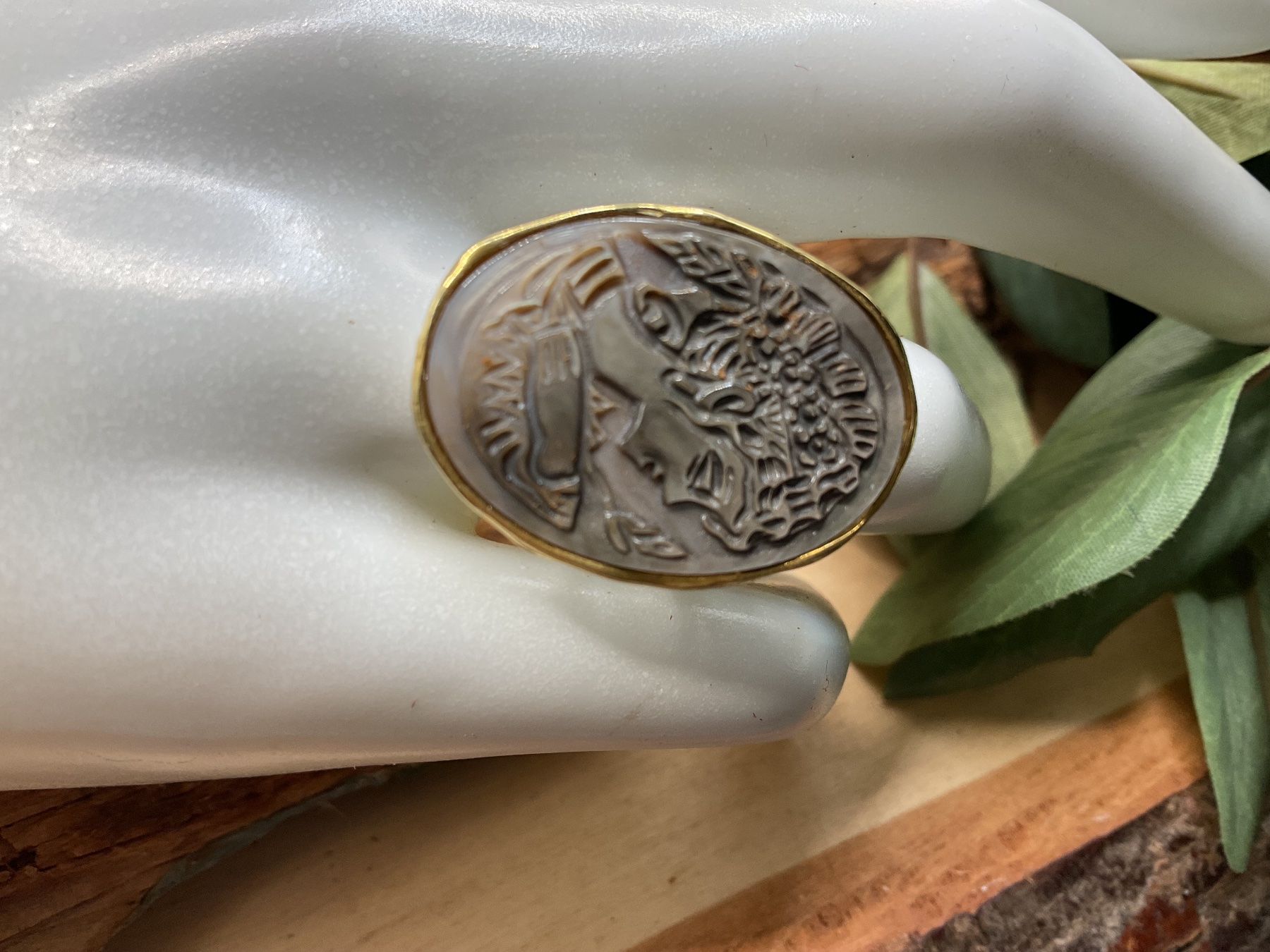 Ringe: Art Deco Ring mit geschnitzter Muschel, Gr. 56 – Neu (gemäss Beschreibung) aus Luzern von S.Kern01 1