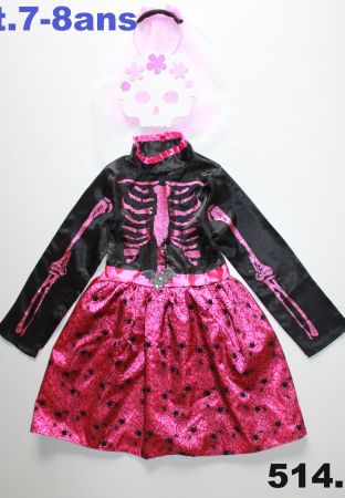 Costume squelette / Skelett t. 7 - 8 ans