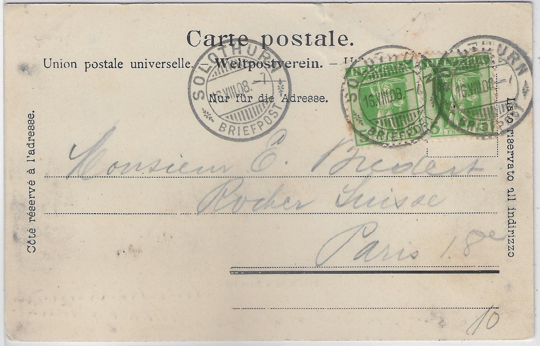 Cartoline postali: Solothurn - Baseltor - animee belebt Kinderwagen 1908 – Usato da Ettingen venduto da Kartenplanet 1