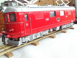 Unikat Hag rot SBB Re 4/4 I 3 Leiter DC Spur 0 ohne OVP