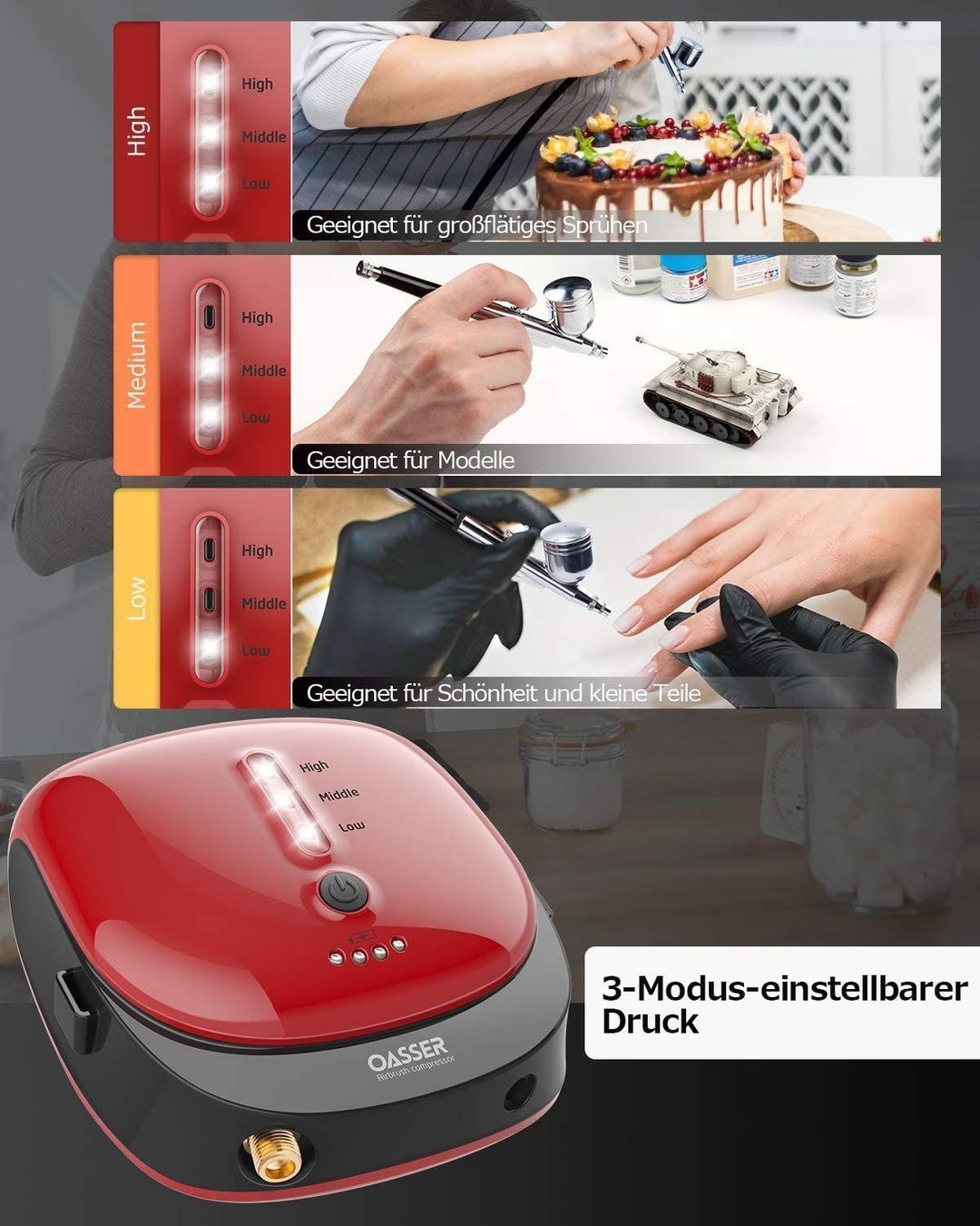 Compresseurs: Airbrush Set Kompressor – Neuf avec emballage d'origine à Malters par chaufhuesli 4