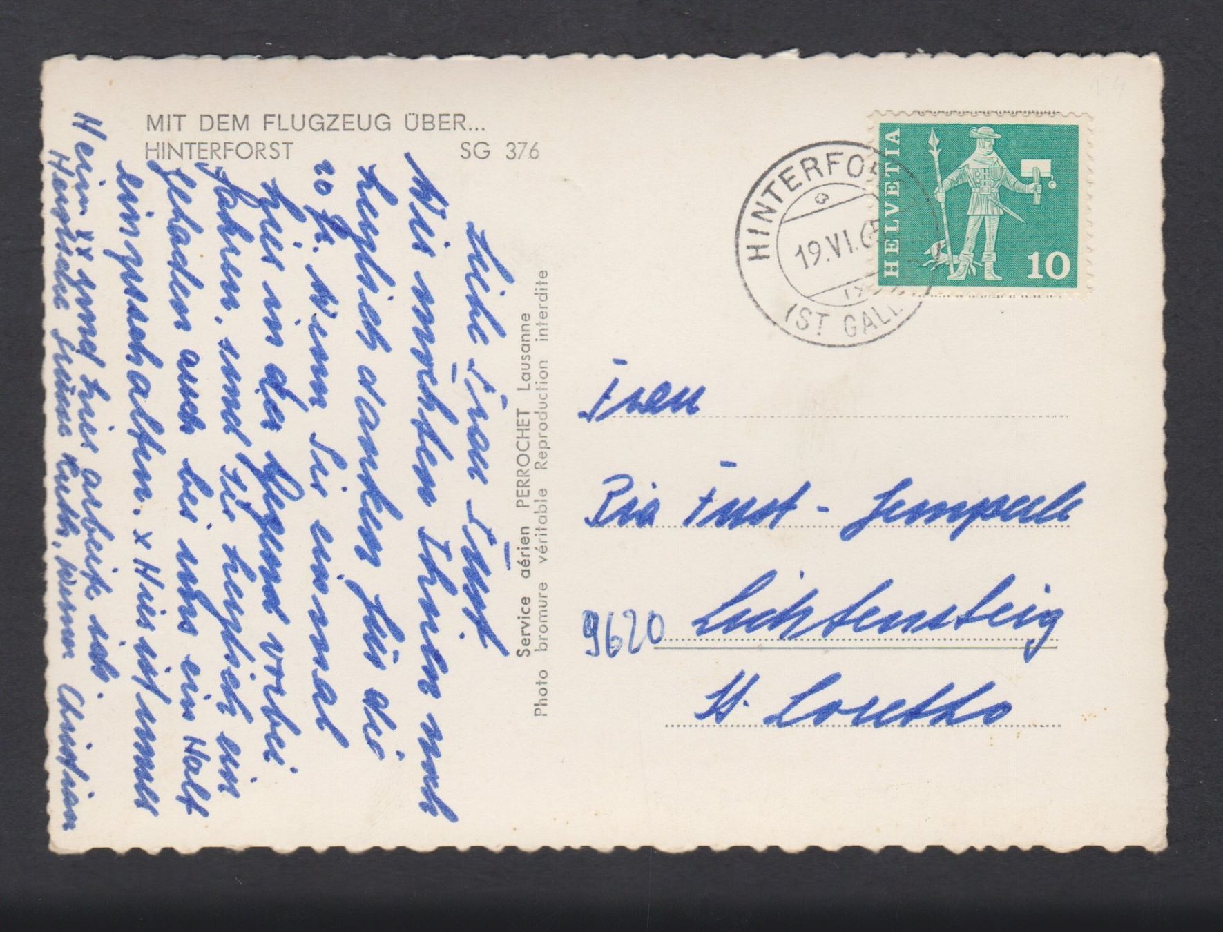 Cartoline postali: Hinterforst   SG Flugaufnahme   :  alte Ansichtskarte 1965 – Usato da Vitznau venduto da Ropaku 3