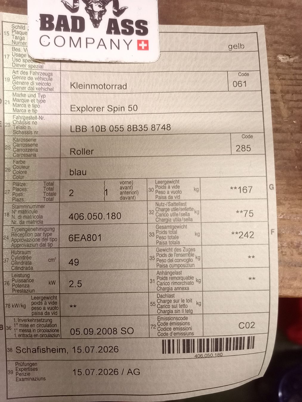 Generic / Ksr Moto Scooter: Roller Generics Spin GE 50 (gelbe Nummer) – Usato da Gränichen venduto da fluchtzwerg 7