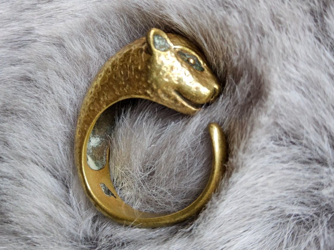 Anelli: Vintage origineller Messing Bären Ring Grösse 49 – Usato da Zürich venduto da SciTec 2