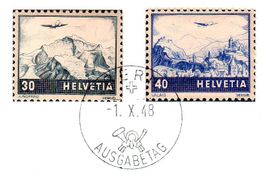 LUFTPOST 1941/48 F43 + F44 AUSGABETAG -1.X.48 KAT. 100.- SP2