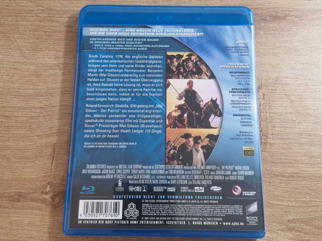 Tutti i DVDs: Der Patriot (2000) Bluray – Usato da Pfungen venduto da Whitie 1