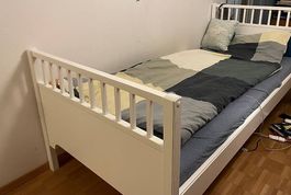 Bett (Oliver Furniture), 90x200 cm, weiss, inkl. Matratze