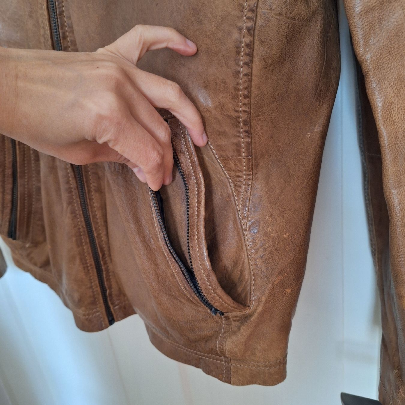 Jacken: Lamm Nappaleder, Lederjacke, Gr. L, braun – Gebraucht aus Winterthur von Goldpipau 5