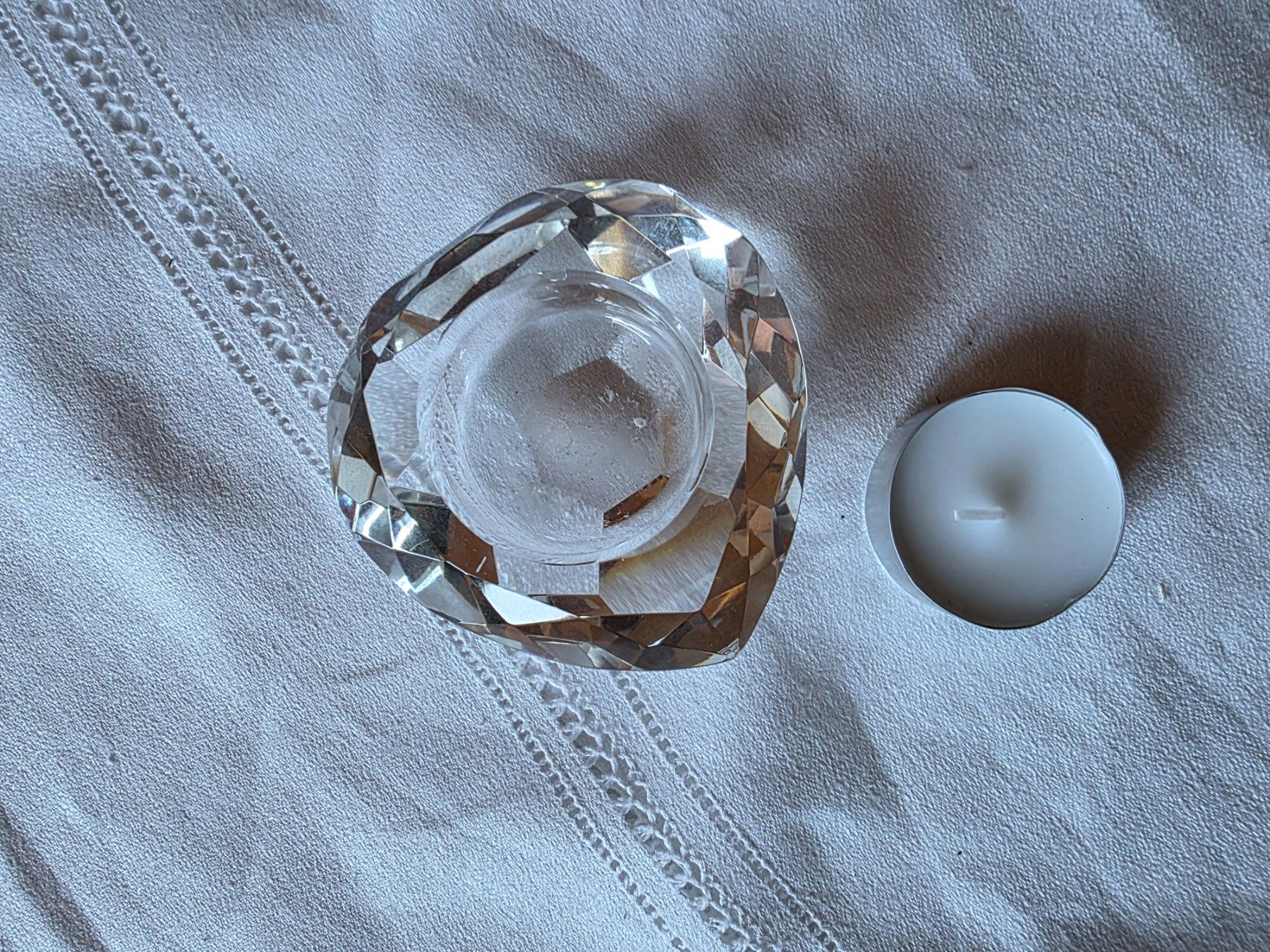 Portacandele: Kristall Glas Tee Licht Ständer – Usato da Walterswil BE venduto da Lonitti 4