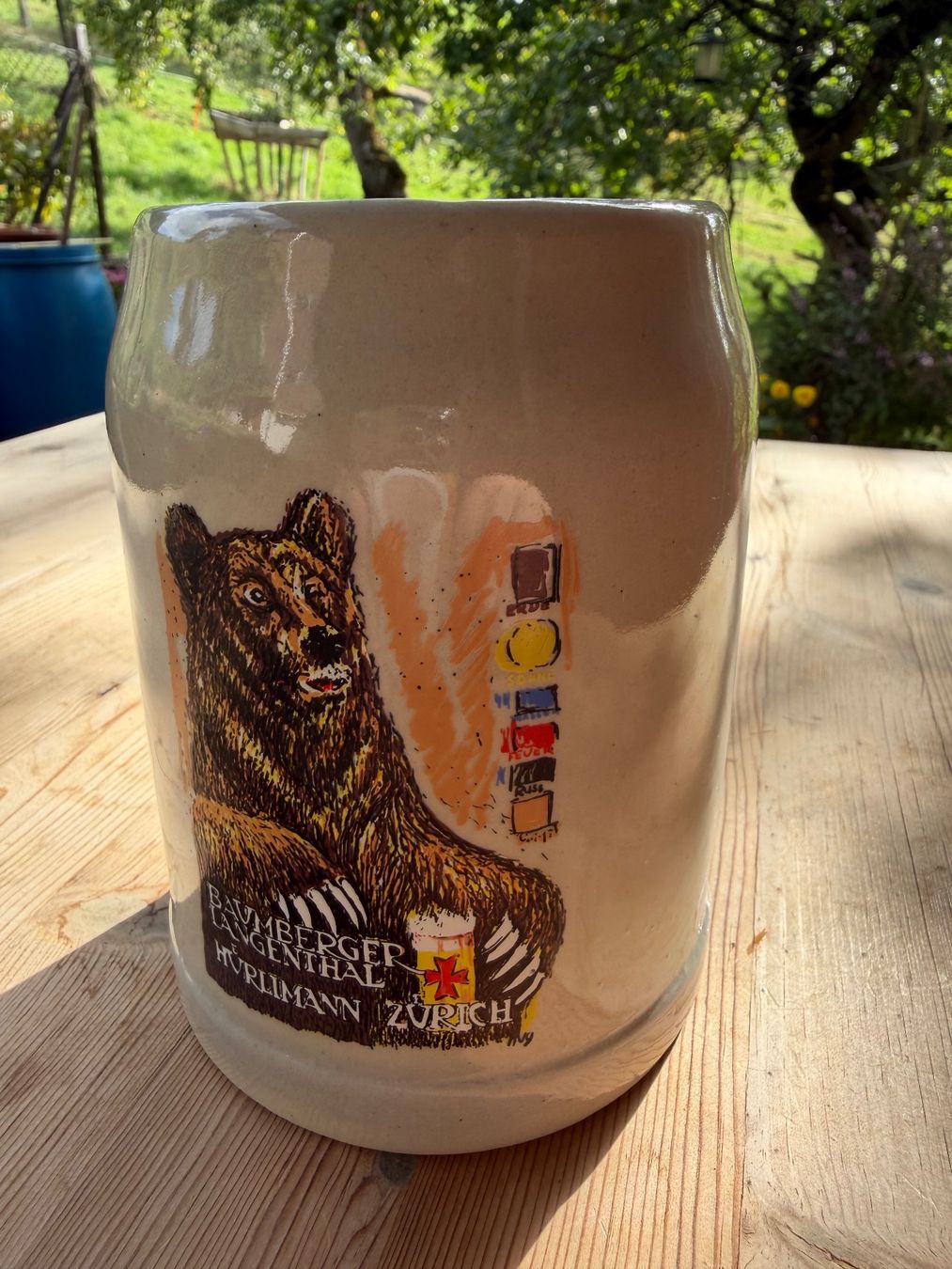 Hürlimann Bicchieri: Bierkrug Baumberger Hürlimann – Usato da Huttwil venduto da Burk3 1