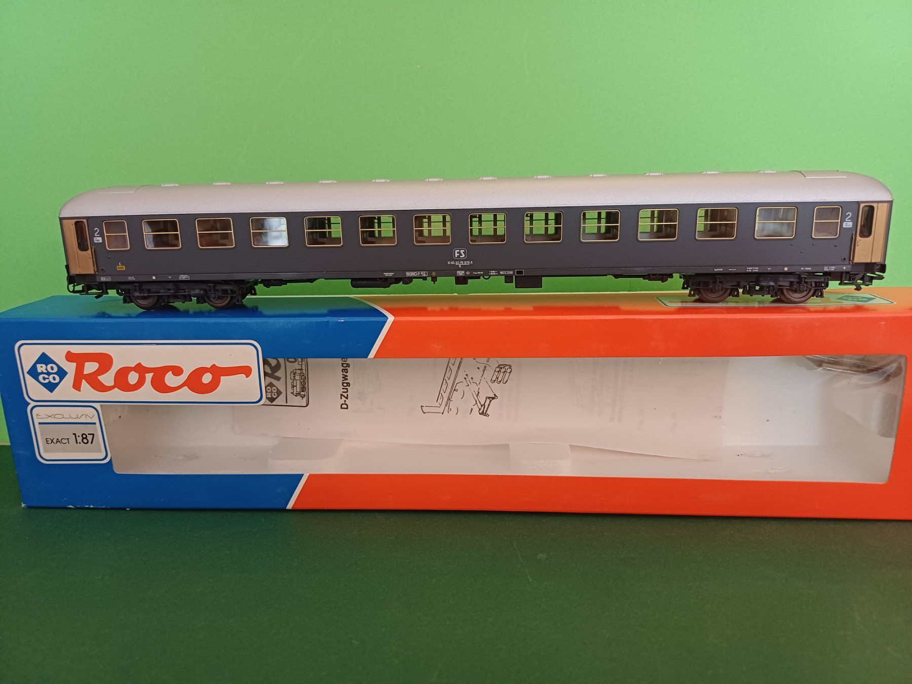 Roco Modellini di ferrovie: Roco Schnellzugwagen 2.Klasse der FS – Usato da Bassersdorf venduto da darki77