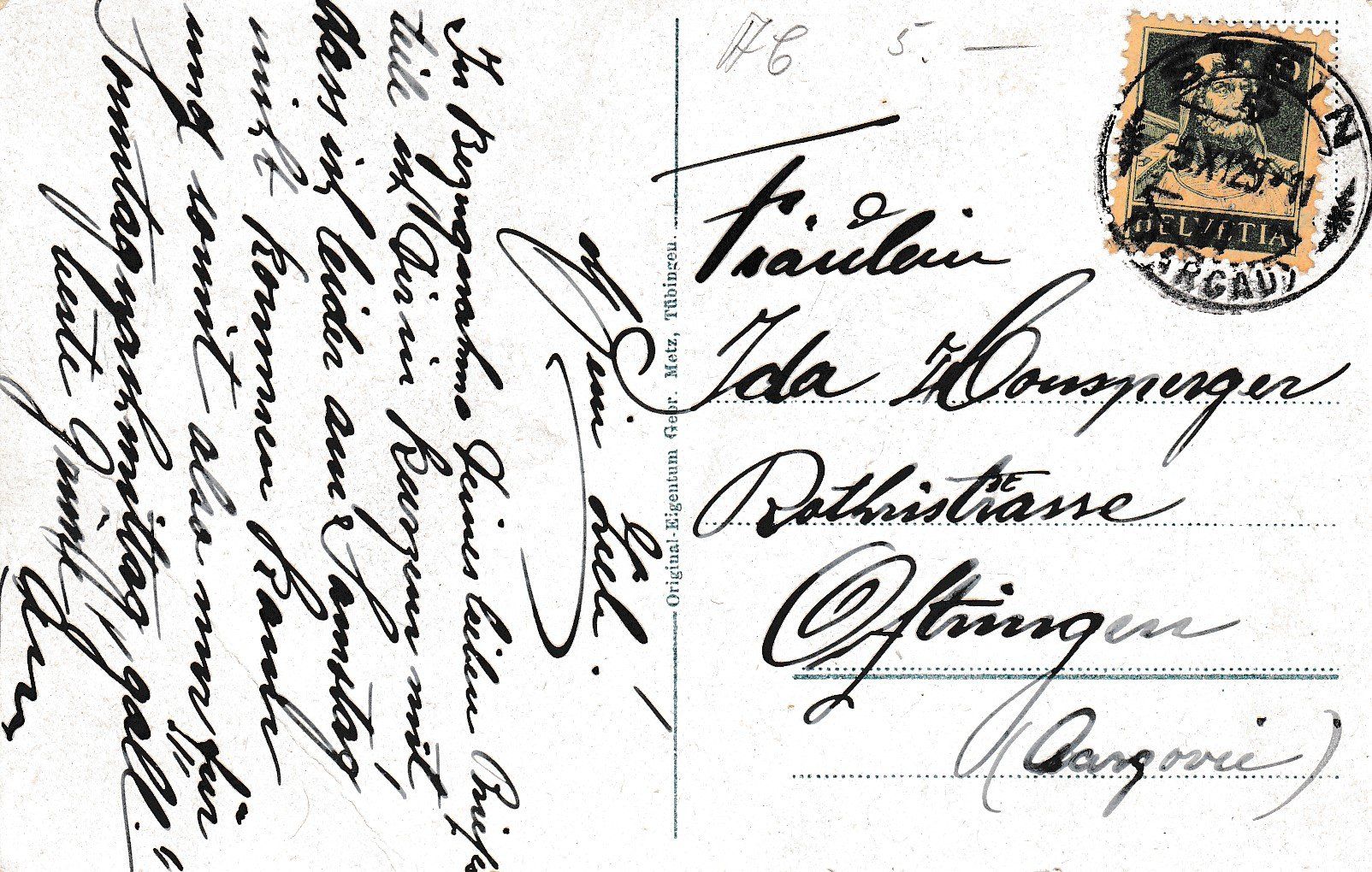 Cartoline postali: 1925 Postkarte "Säckingen am Rhein" von Stein - Oftringen – Usato da Rheinfelden venduto da ricci62 1