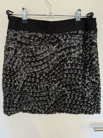  Zara Paillettenrock Schwarz/Silber (S)