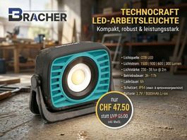Technocraft Flood Light Akku Baustrahler NEU & OVP