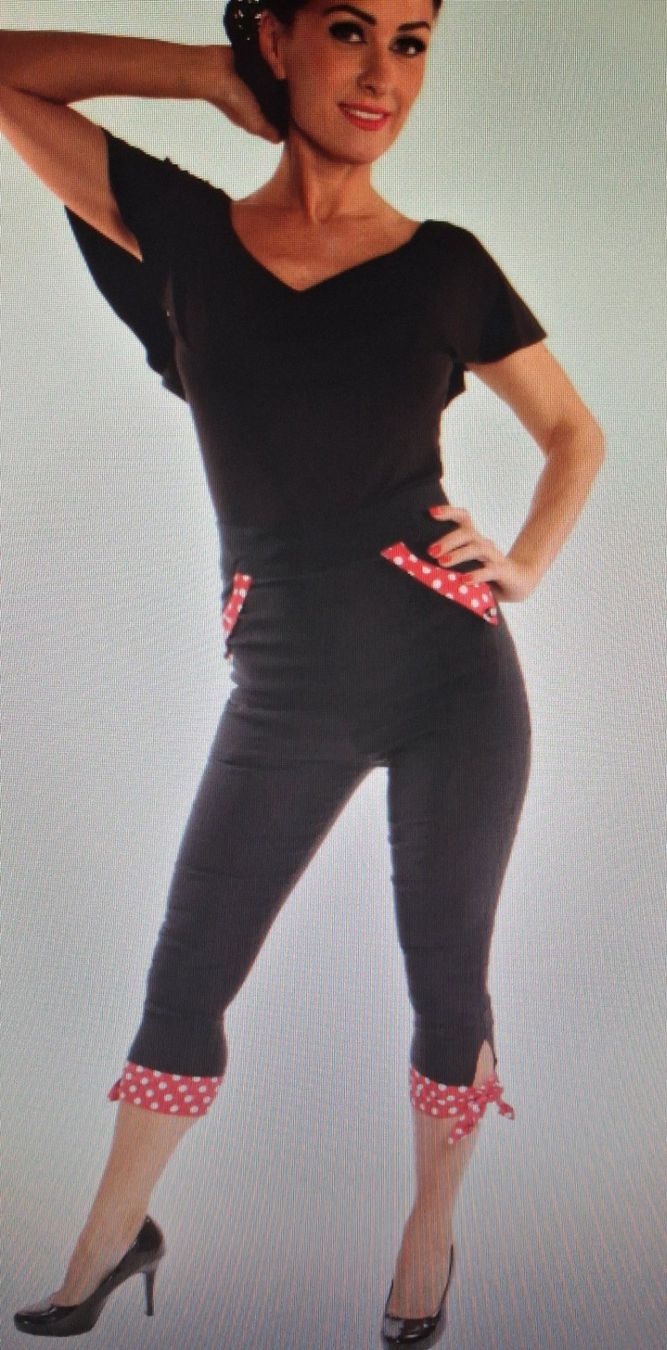 Pantaloni: Rockabilly Caprihose – Nuovo e nell'imballaggio originale da Zumholz venduto da harley032