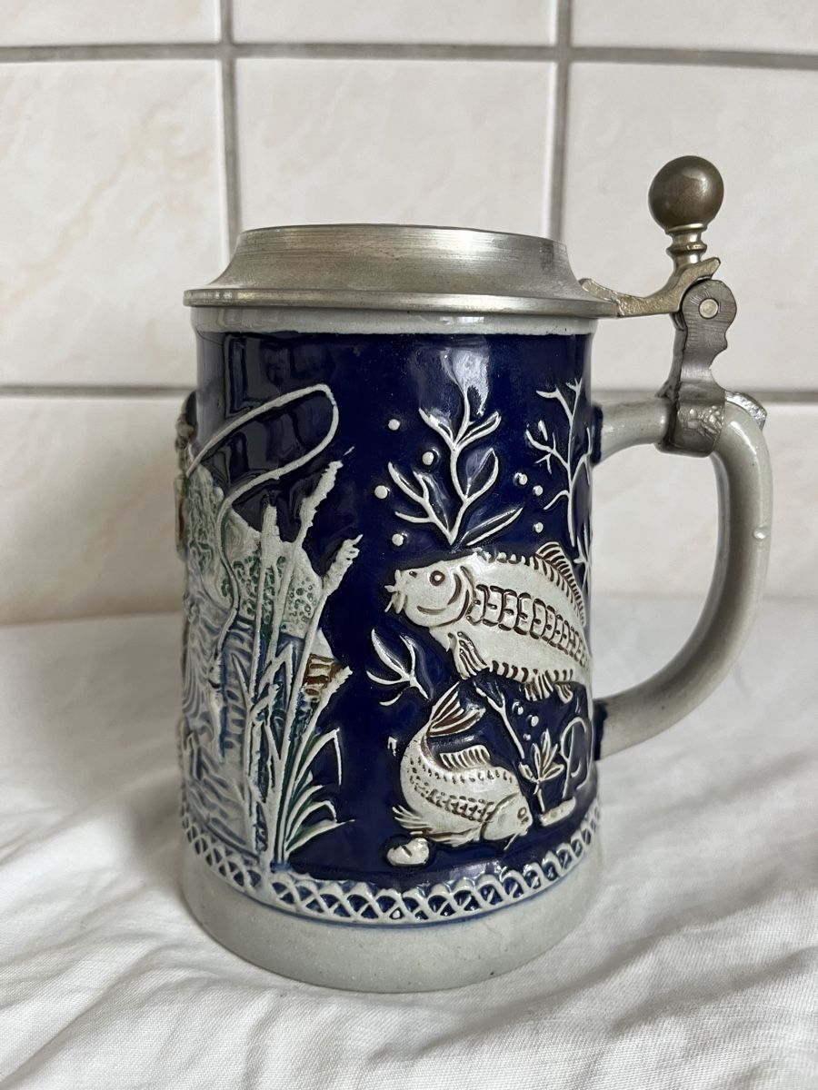 Verres: Bierkrug mit Zinndeckel – Neuf (Voir description) à Rheineck par CoGer 1