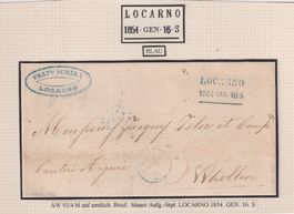 LOCARNO 1854 Stempel in Blau ! Sehr schön