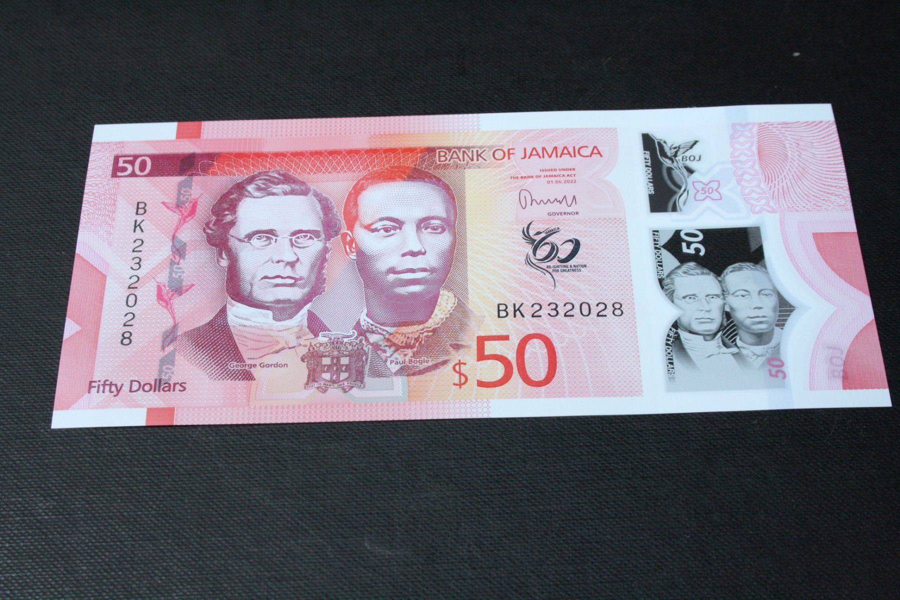 Banknoten: UNC Jamaique 50 dollars 2022 polymere – Neu (gemäss Beschreibung) aus Cormondrèche von Hermes.monnaies
