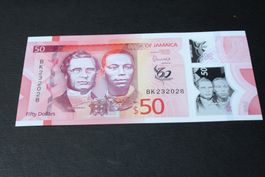 UNC Jamaique 50 dollars 2022 polymere