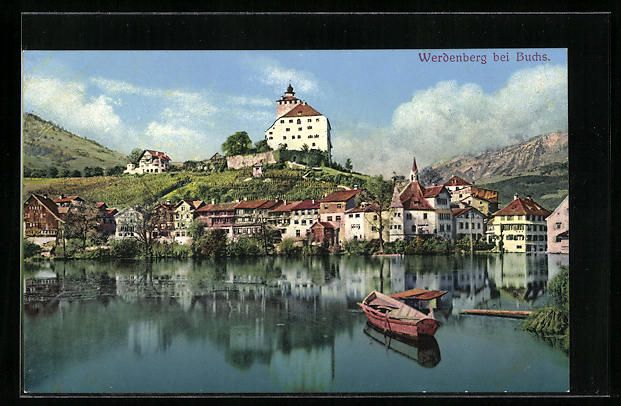 Cartoline postali: Werdenberg bei Buchs, Ortsansicht mit Ru – Usato da Berlin venduto da bartko-reher