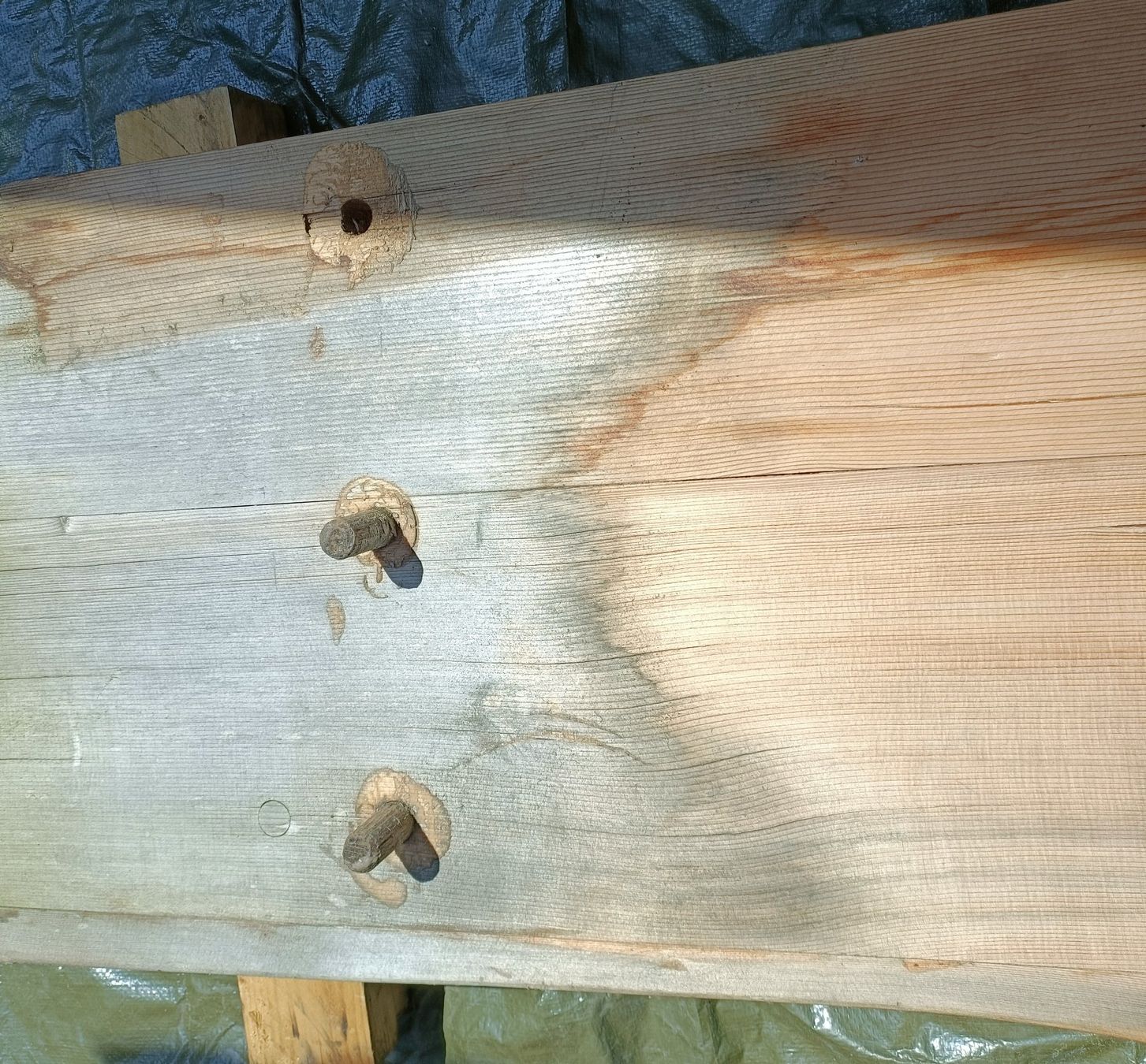 Piatti di portata: Holzplatte / Tischplatte, rustikal 48x228x5.5cm – Usato da Spiez venduto da ricot90 2