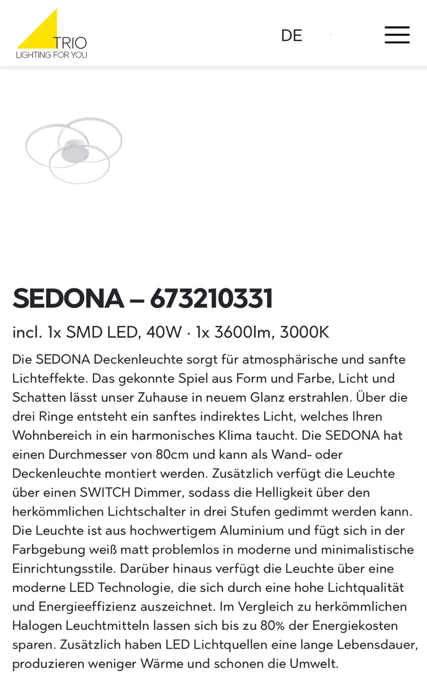 Kronleuchter & Deckenlampen: neue, edle LED Deckenleuchte Sedona weiss – Neu und originalverpackt aus Necker von liq24 2