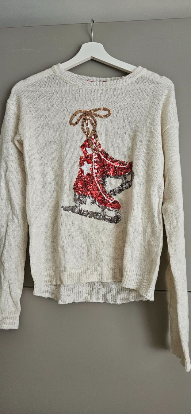 Maglioni & Felpe: Pullover mit Pailletten Eislaufschuh Motiv, Beige – Usato da Birmensdorf ZH venduto da ele_mf8v 3