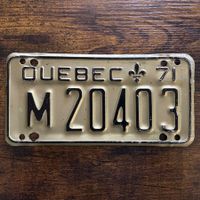 1971 Motorrad Kennzeichen (klein) - Quebec M20403 Kanada