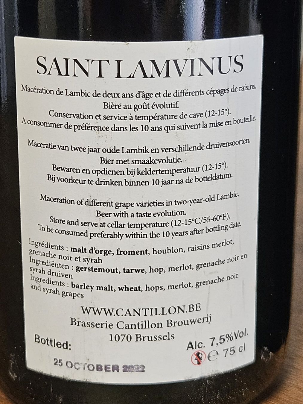 Spiritueux: Cantillon - Saint Lamvinus - Vertikale – D'occasion à Ostermundigen par Kaervek_SUI 2
