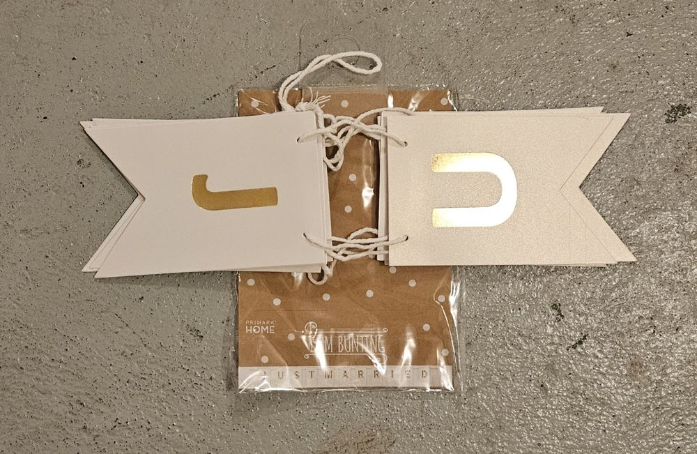 Just Married Banner – Glitzerndes Hochzeits-Deko-Banner, Vorbespannt, 16 Cm Hoch, Gold