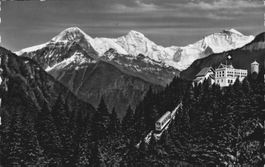 Standseilbahn, 1953 Interlaken-Helmwehfluh, Eiger, Mönch