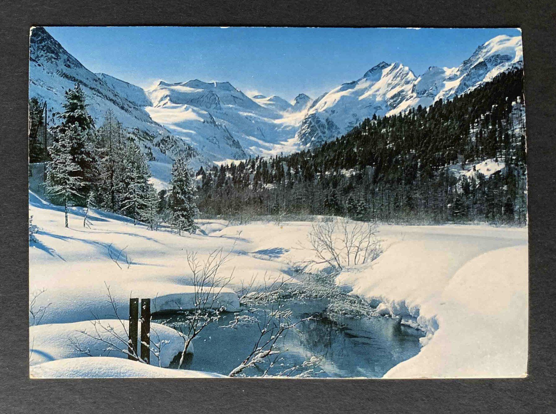 Cartes postales: AK Wintermorgen bei Morteratsch – D'occasion à Goldau par artelier1