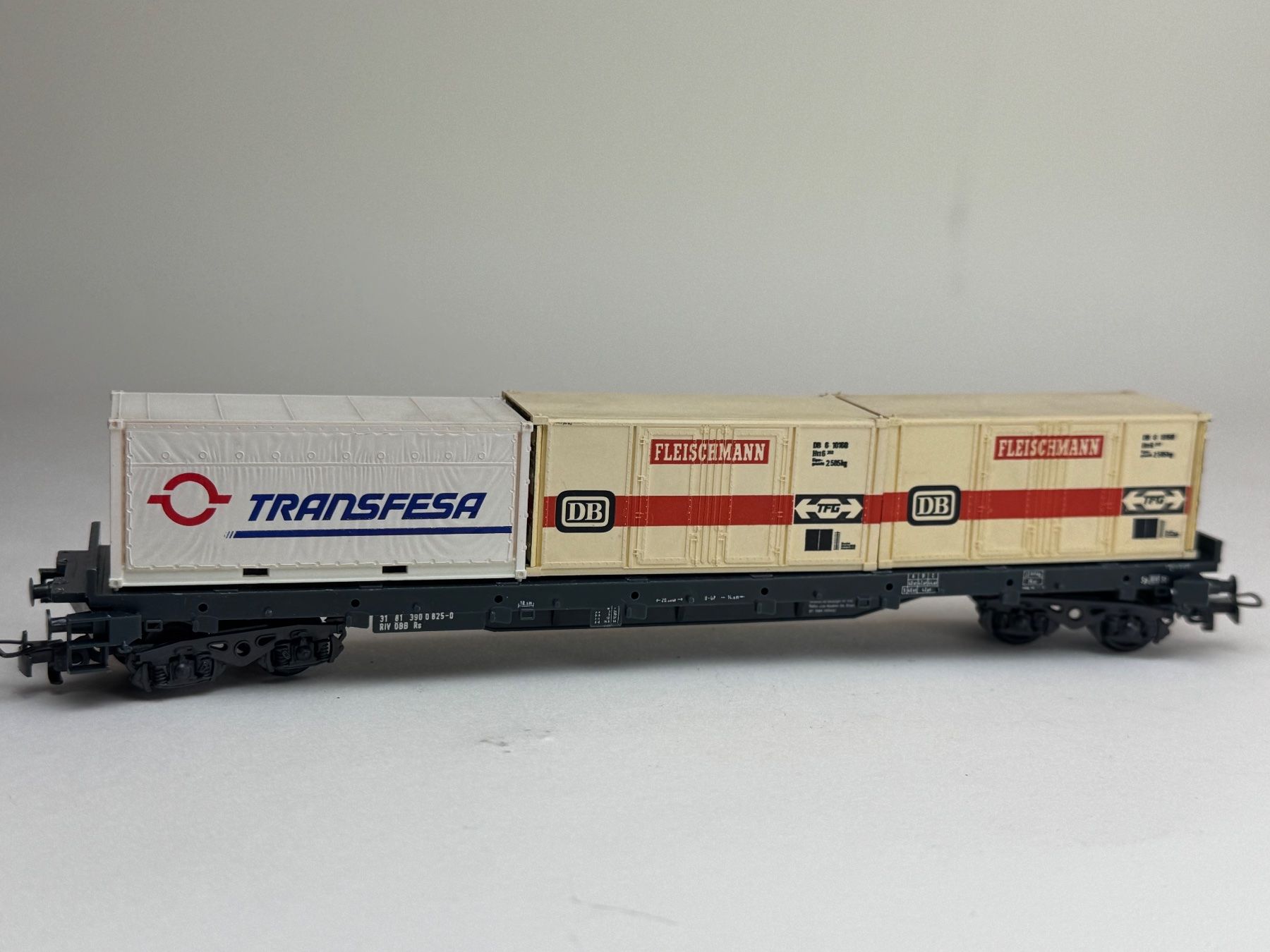 Liliput Modellini di ferrovie: HR-  Liliput Container Tragwagen DB/Transfesa – Usato da Elm venduto da Wikmtz 1