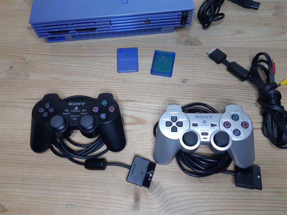 SONY Playstation 2 PS2 Aqua Blue Blau mit Zubehör (Gebraucht) in ...