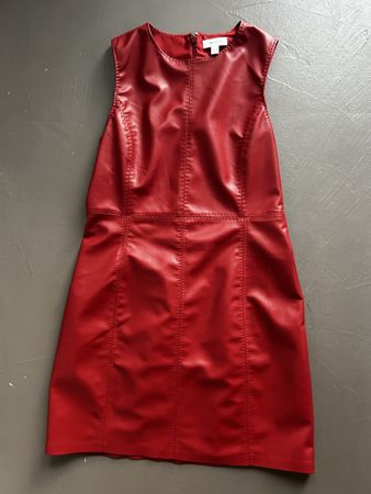 Kunstleder Kleid rot m