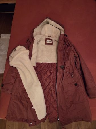 Umstands-Parka mit Kapuze und Babyeinsatz, rostbraun, Gr. 40