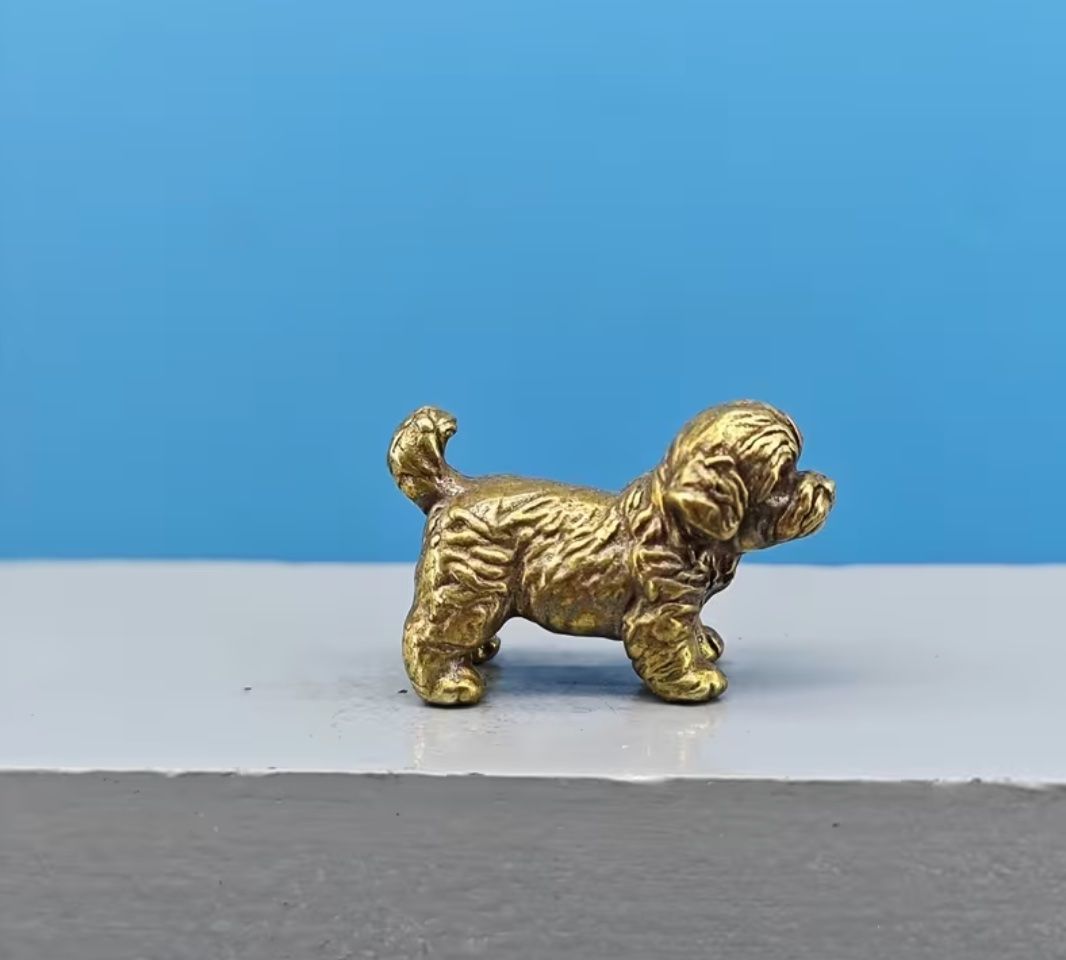 Statuette: Hund Miniatur-Hundefigur  aus massivem Messing – Nuovo (secondo la descrizione) da Langenthal venduto da Seelenfreunde 4