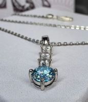 Collier argent avec diamant de moissanite de 1 ct certifié