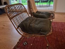 Mid-Century Modern Rattan Chairs - Vintage
