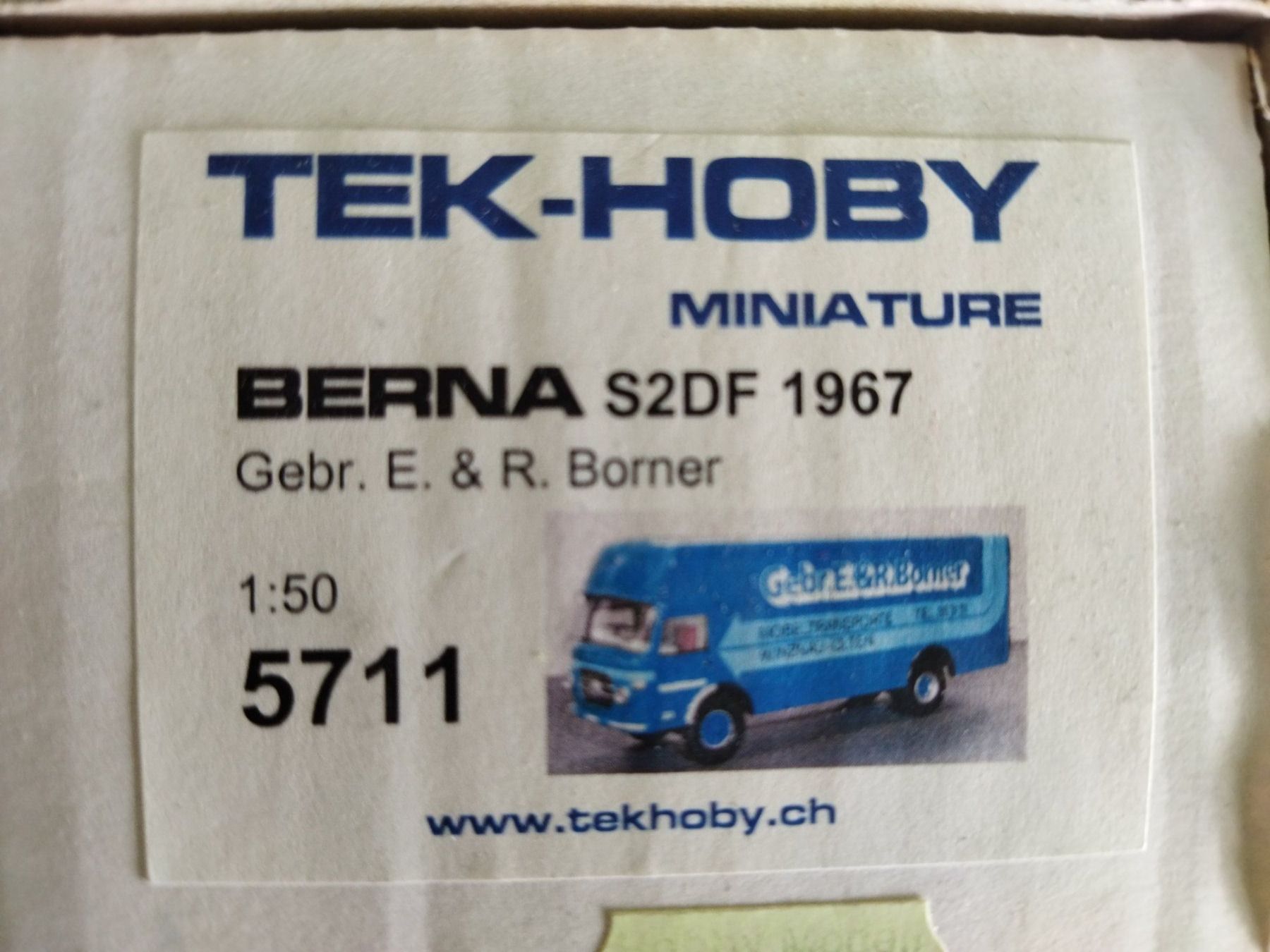 Kit di modellismo & Modellini statici: Berna S2DF 67' "Gebr. E&R Borner" von Tek-Hoby 1/50 – Nuovo e nell'imballaggio originale da La Chaux-de-Fonds venduto da Bausaetze 2