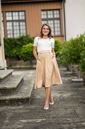 Wunderschöner beiger Rock S Polyester 