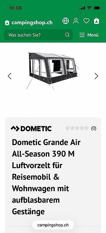 Dometic Verande & Tende da sole: Luftzelt Dometic Grand Air 390M – Usato da Wald ZH venduto da Blacky90 1