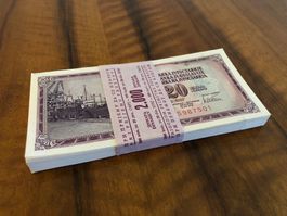 Belgrad 1978 - Jugoslawien - 20 Dinara - Bündel UNC