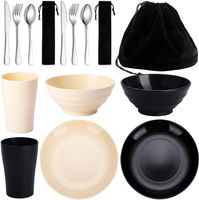 Edelstahl Besteckset Schwarz 20-teilig